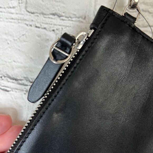 Etienne Aigner Black Leather Wristlet Clutch Studded NEW with tags - Picture 6 of 7